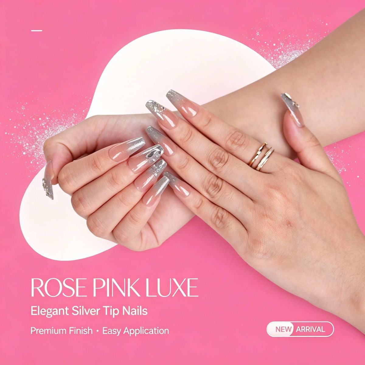 Luxury Handmade Press On Nails | Soft Pink Cream Aesthetic Wholesale